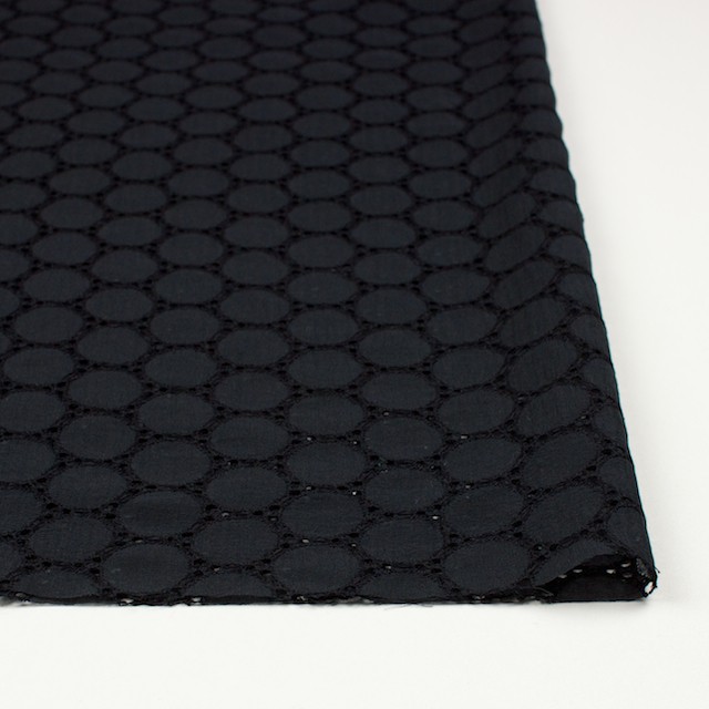 シルク×輪模様(ブラック)×ジョーゼット刺繍 イメージ3
