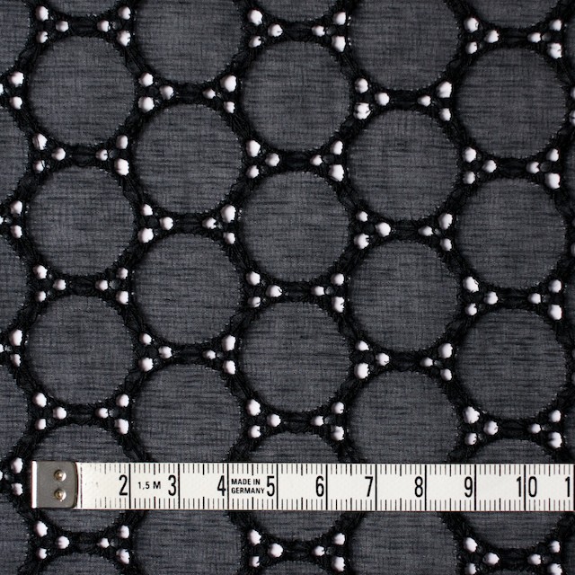 シルク×輪模様(ブラック)×ジョーゼット刺繍 イメージ4