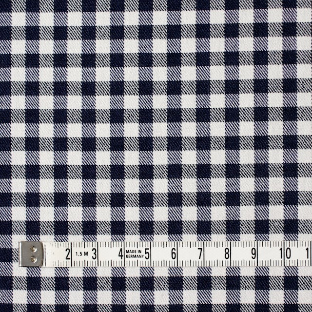コットン&ポリエステル混×チェック(オフホワイト&ネイビー)×サージストレッチ_全2色 イメージ4