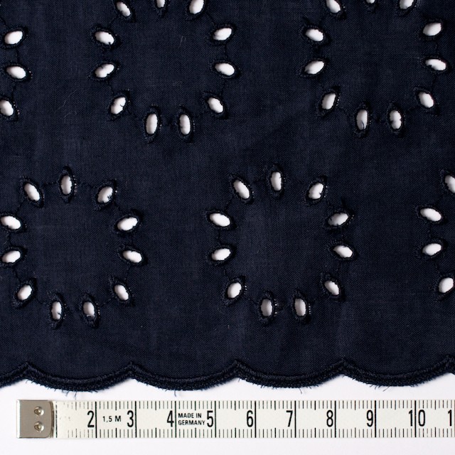 コットン×サークル(ネイビー)×ローン刺繍 イメージ4