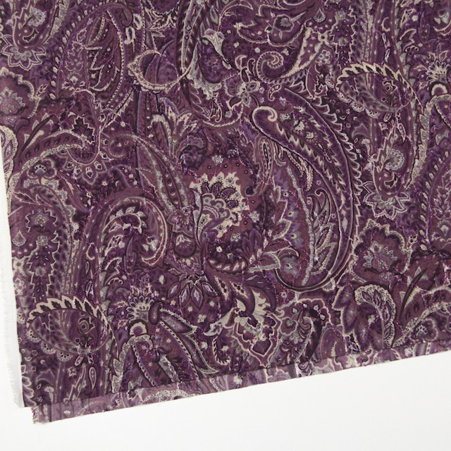ポリエステル×ペイズリー(パープル)×ジョーゼット刺繍_全2色 イメージ2