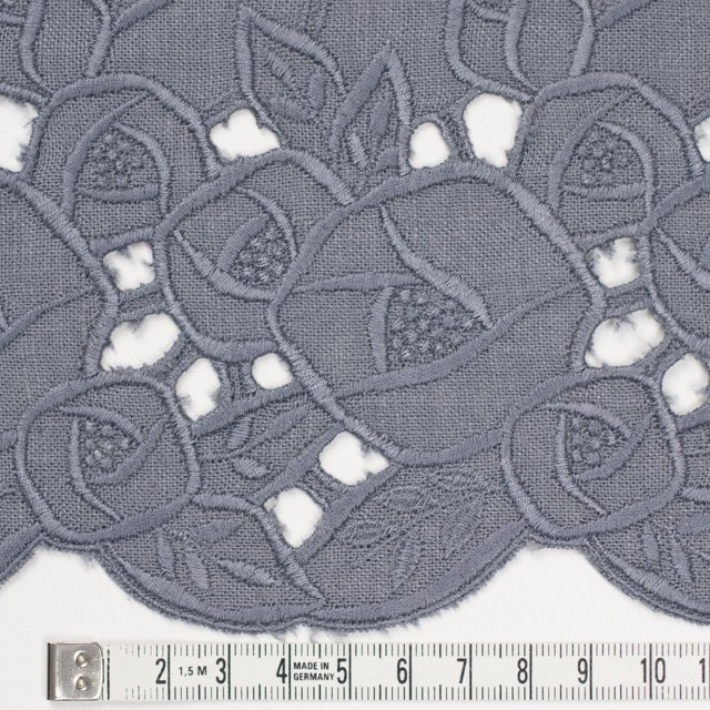リネン×フラワー(ラベンダーグレー)×薄キャンバス刺繍_全2色 イメージ4