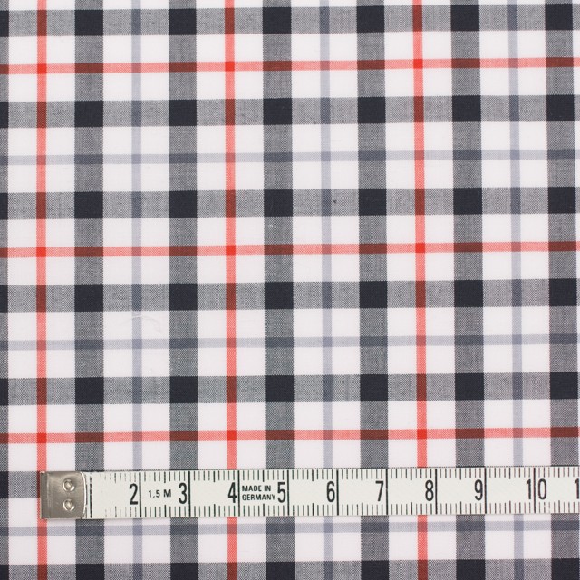 コットン×チェック(オレンジ&ブラック)×ブロード_イングランド製 イメージ4
