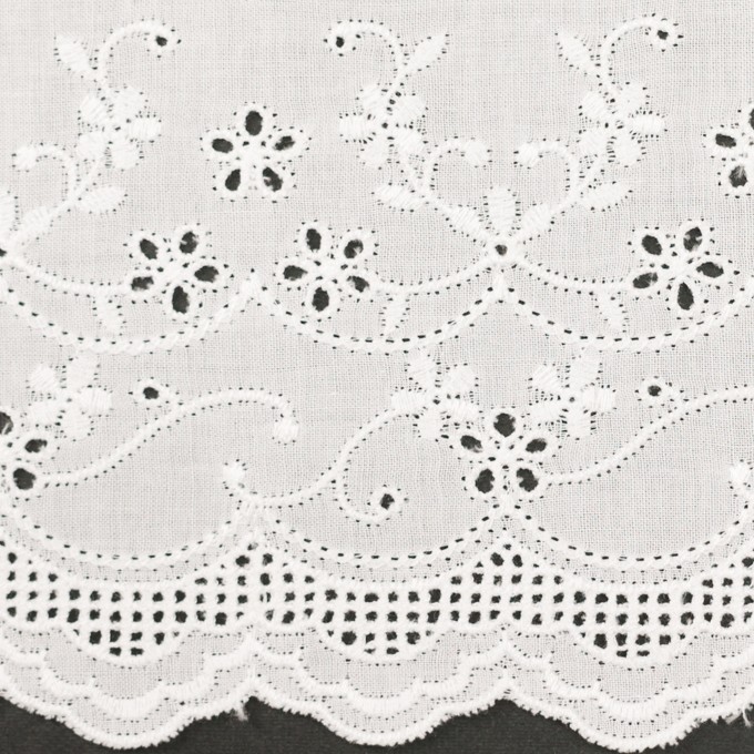 コットン×ボーダー(オフホワイト)×ローン刺繍No1_全2色 イメージ1