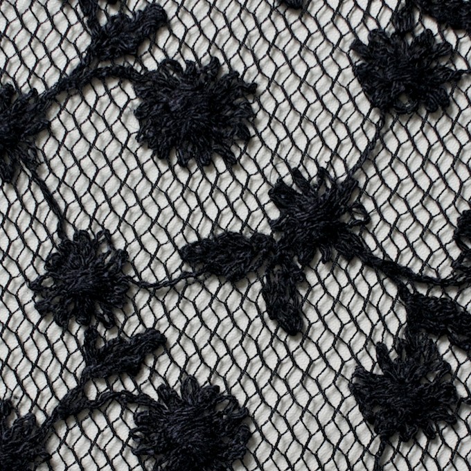 ナイロン×フラワー(ダークネイビー)チュール刺繍(着分) イメージ1