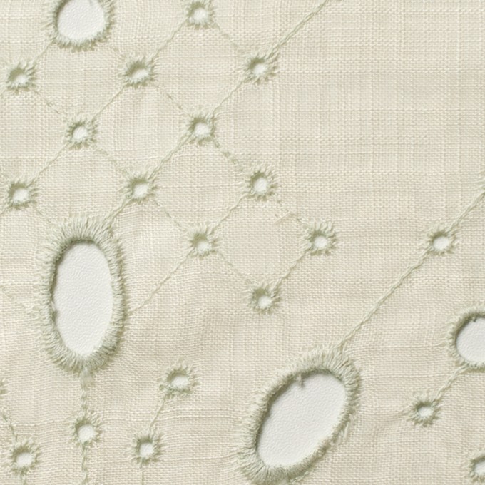 コットン&リネン×幾何学模様(クリーム)×ボイル刺繍(着分) イメージ1