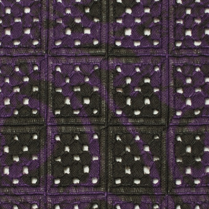 コットン×幾何学模様(パープルミックス)×ボイル刺繍(着分) イメージ1
