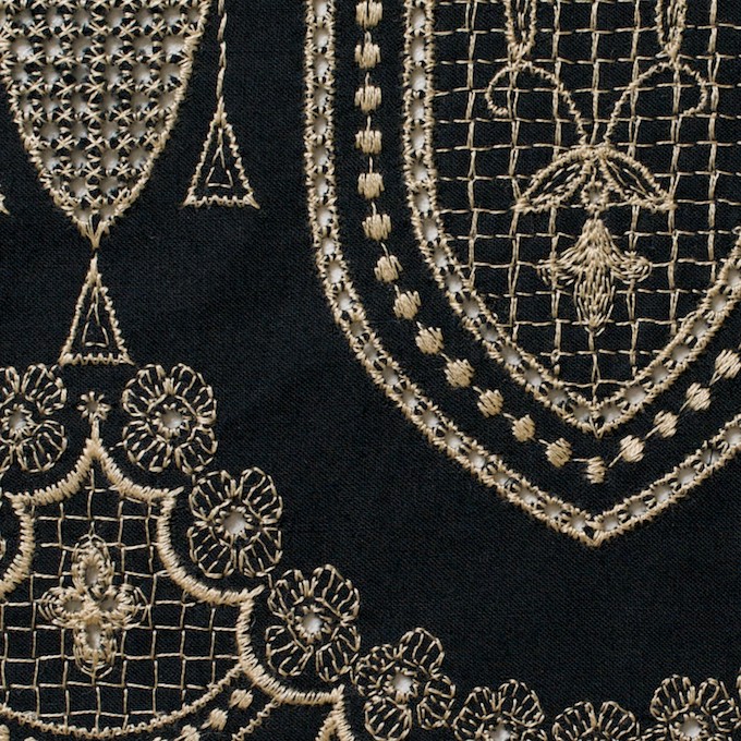 コットン×幾何学模様(ブラック)×ローン刺繍_全2色 イメージ1
