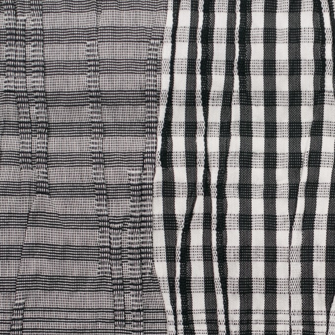 コットン&ナイロン混×チェック(ブラック)×タテタック イメージ1