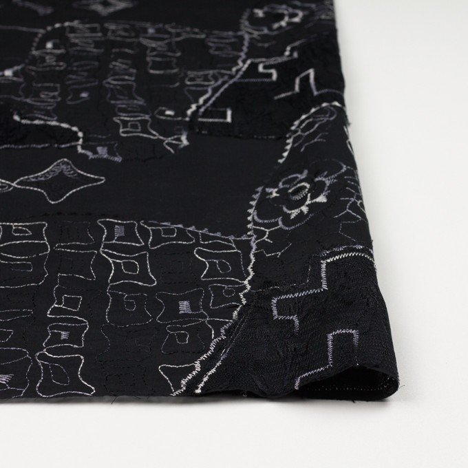コットン×幾何学模様(ブラック)×ローン刺繍_全3色_イタリア製 イメージ3