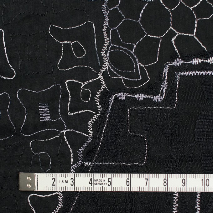 コットン×幾何学模様(ブラック)×ローン刺繍_全3色_イタリア製 イメージ4