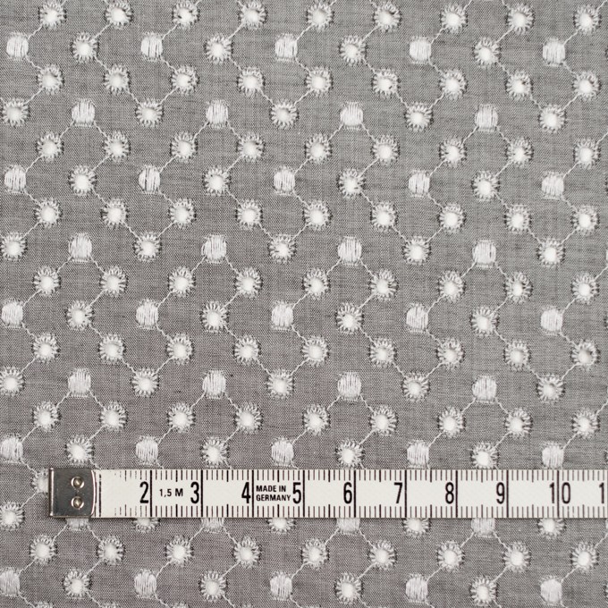 コットン×ドット(グレー)×シャンブレー刺繍 イメージ4