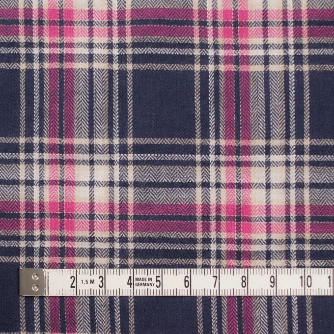 コットン&ポリウレタン×チェック(ピンク&バイオレット)×ヘリンボーン イメージ4