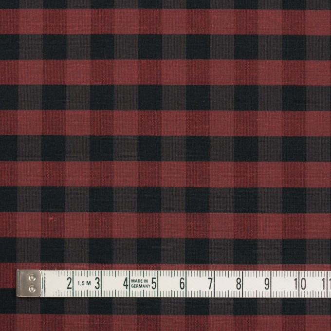 コットン&ポリエステル×チェック(カーマイン)×形状記憶タフタ_全4色 イメージ4