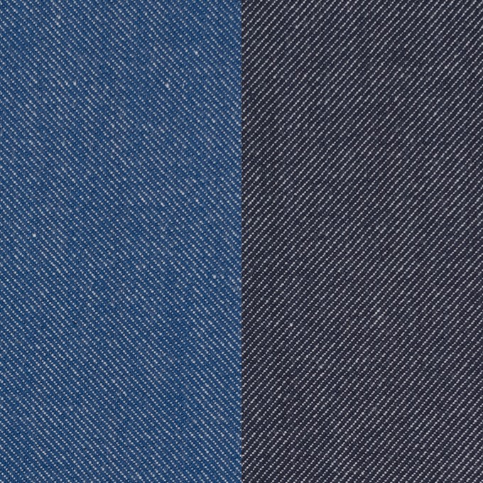 コットン&ポリウレタン×無地(ブルー&インディゴ)×Wフェイスデニムストレッチ イメージ1