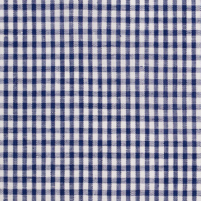 コットン&リネン×チェック(ネイビー)×ローン イメージ1