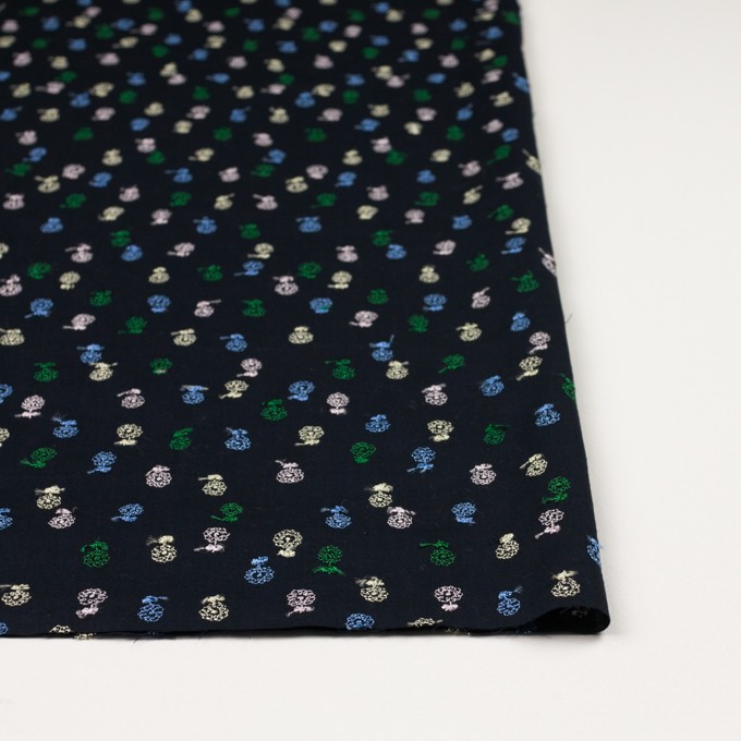 コットン×フラワー(ダークネイビー)×ローン刺繍 イメージ3