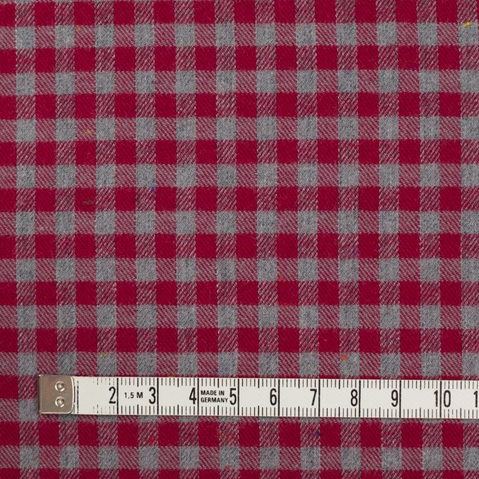 コットン&ポリエステル×チェック(ストロベリーレッド&グレー)×ヘリンボーン_全4色 イメージ4