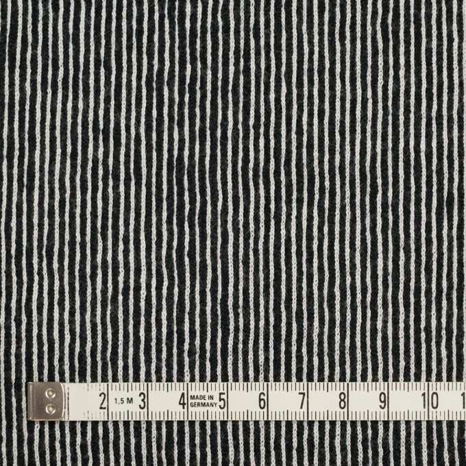 コットン×ストライプ(ブラック)×かわり編み イメージ4