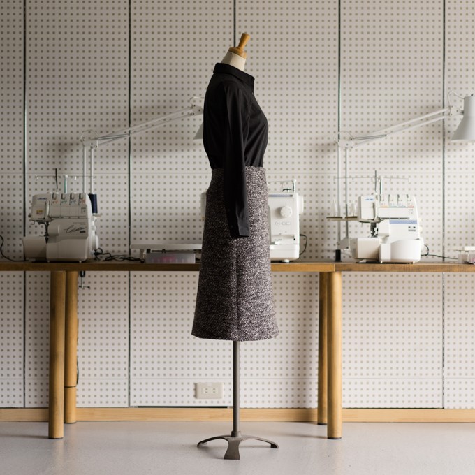 FAB #123 ファンシーツイードのスカート(①基本のヨークスカート) - fab-fabric sewing studio | 布地の
