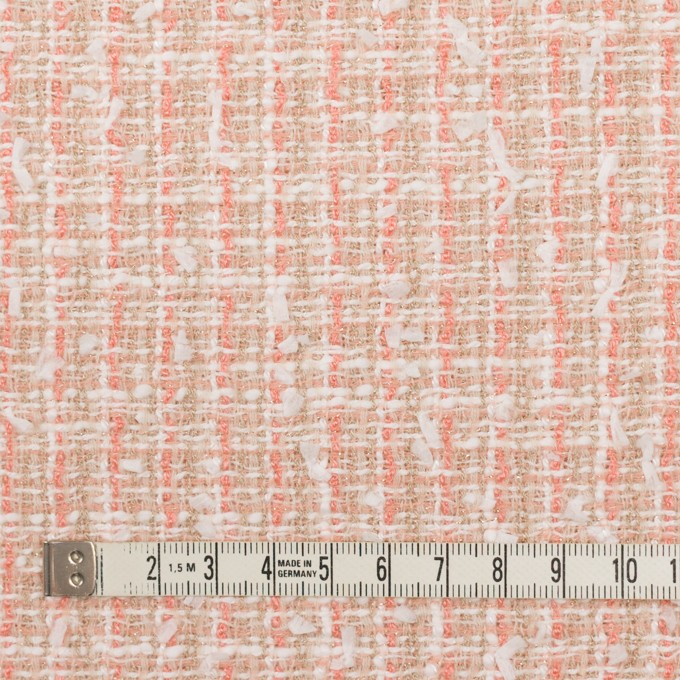 ウール&コットン混×ミックス(ベージュ&ピーチ)×ファンシーツイード_全2色 イメージ4