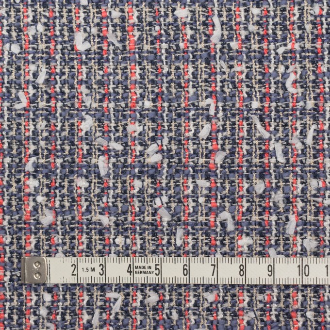 ウール&コットン混×ミックス(ヒヤシンスブルー&スカーレット)×ファンシーツイード_全2色 イメージ4