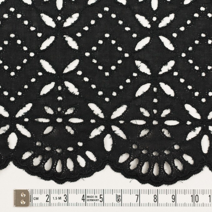 コットン×ボーダー(ブラック)×ローン刺繍No2_全4色 イメージ4