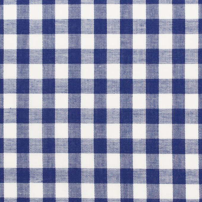 コットン×チェック(ネイビー)×ローン イメージ1