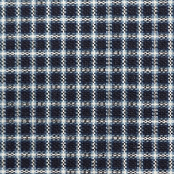 コットン×チェック(ダークネイビー)×ローン イメージ1
