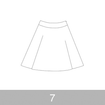 オリジナルパターン#017_ヨーク切替フレアスカート_7号