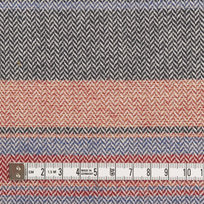 コットン×ボーダー(レッド、サックス&モスグリーン)×ヘリンボーン_全3色 イメージ4