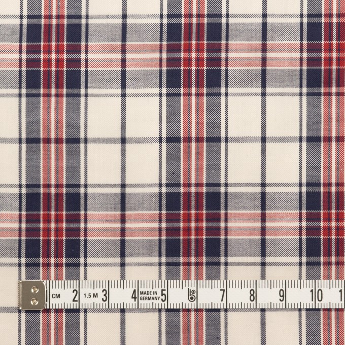 コットン×チェック(アイボリー、ネイビー&レッド)×ブロード イメージ4