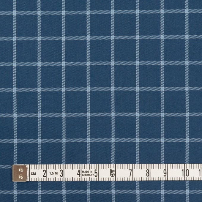 コットン×チェック(アッシュネイビー&ブルーグレー)×薄サージ イメージ4
