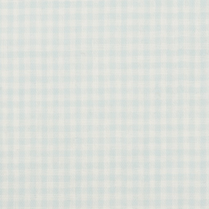 コットン×チェック(サックス)×Wガーゼ イメージ1