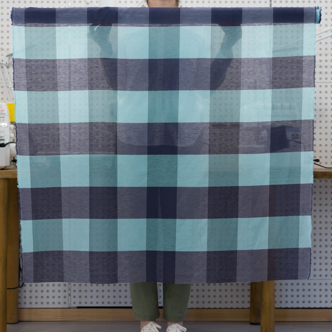 コットン&ポリエステル混×チェック(サックス&パープル)×ボイル イメージ6
