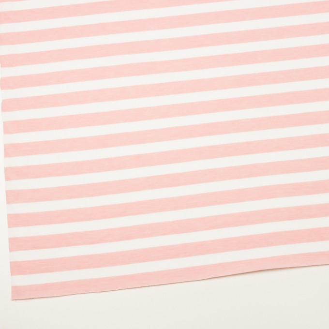 コットン ポリエステル ボーダー ピンク 天竺ニット 全3色 Fab Fabric Sewing Studio 布地のオンライン通販とソーイングスクール