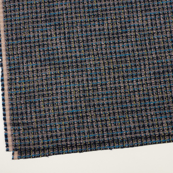 コットン×ミックス(ネイビー＆スモークパープル)×ファンシーツイード_全2色 - fab-fabric sewing studio | 布地の
