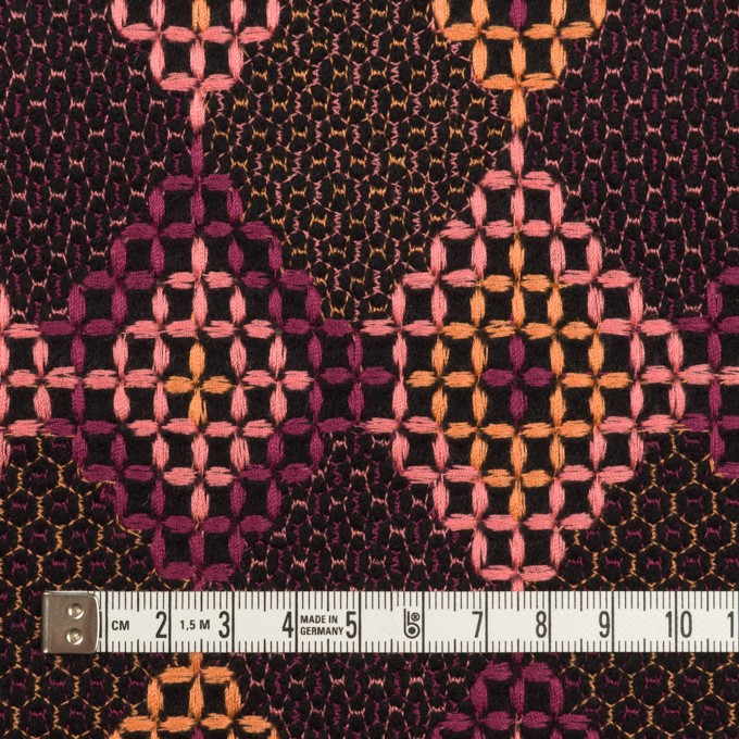 ウール×ダイヤ(アプリコット、ピンク&パープル)×フラノ刺繍 イメージ4