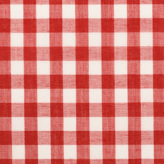 ポリエステル&コットン×チェック(レッド)×ブロード イメージ1