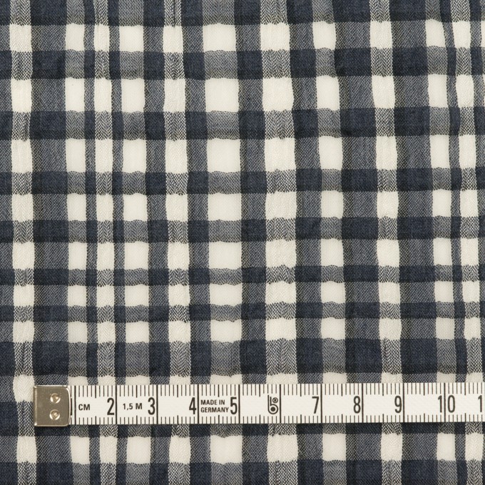 コットン&シルク×チェック(アッシュネイビー)×ヨウリュウ イメージ4