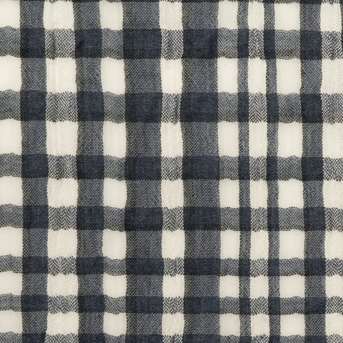 コットン&シルク×チェック(アッシュネイビー)×ヨウリュウ イメージ1