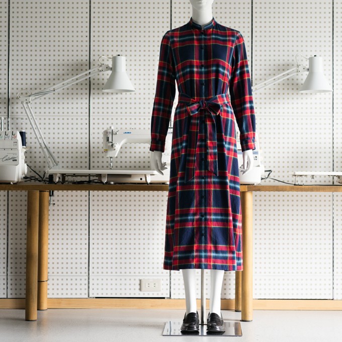 Fab 1 ビエラのロングシャツワンピース オリジナルパターン 015 Fab Fabric Sewing Studio 布地のオンライン通販とソーイングスクール