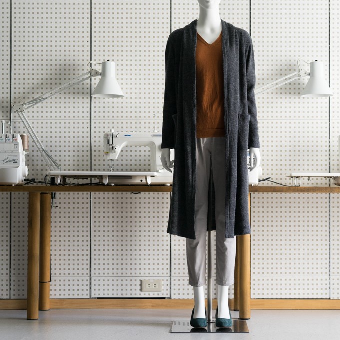 Fab 193 ウールリブニットのロングカーディガン オリジナルパターン 016 Fab Fabric Sewing Studio 布地のオンライン通販とソーイングスクール