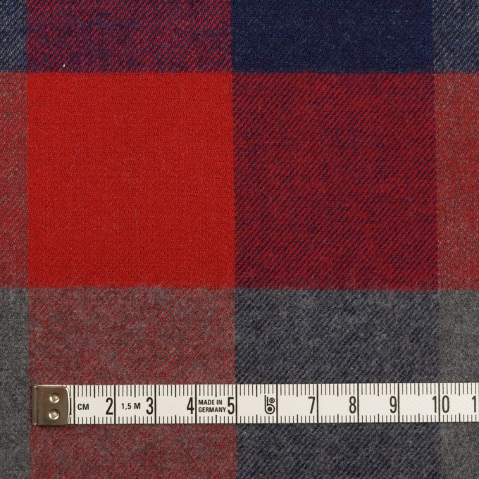 コットン×チェック(レッド、ネイビー&グレー)×ビエラ イメージ4