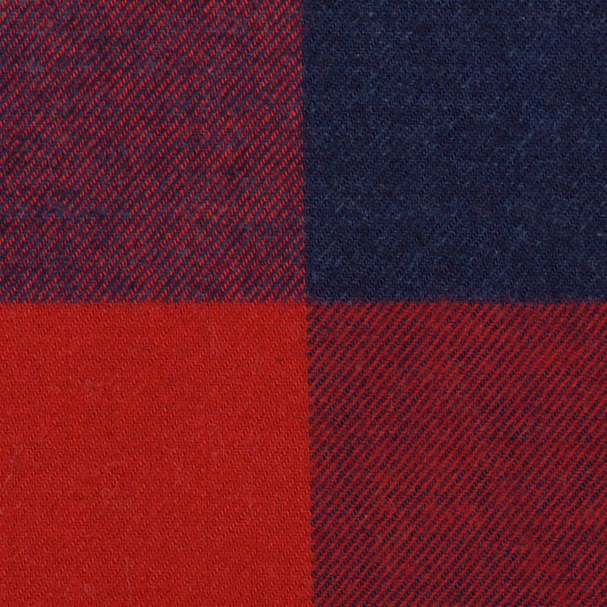 コットン×チェック(レッド、ネイビー&グレー)×ビエラ イメージ1