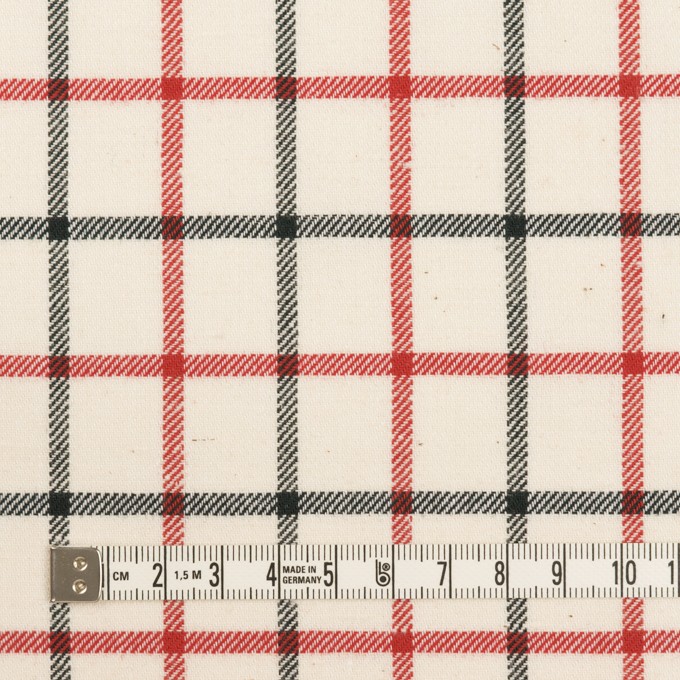 【200cmカット】コットン×チェック(エクリュ、レッド&ブラック)×ビエラ イメージ4