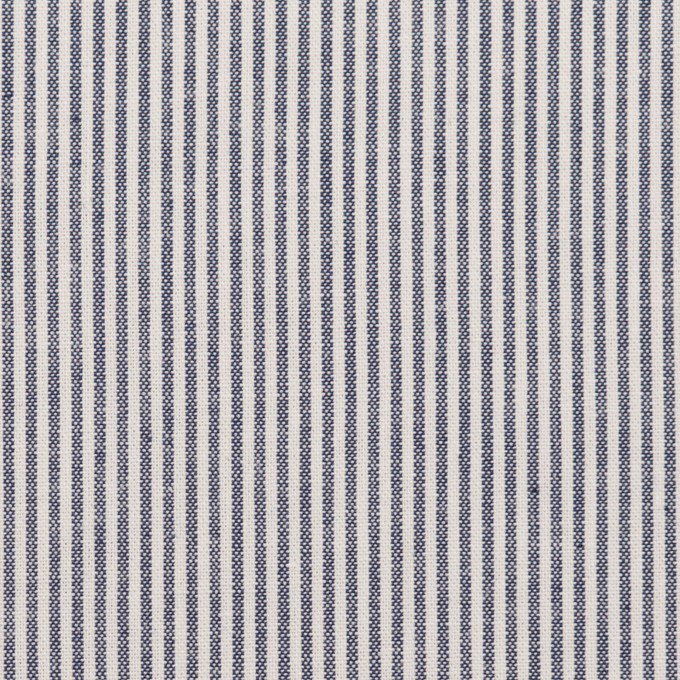 コットン&ポリエステル×ストライプ(ネイビー)×シーチング_全2色 イメージ1