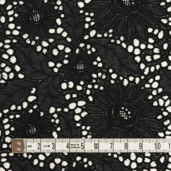 コットン×フラワー(ブラック)×ローン刺繍 イメージ4