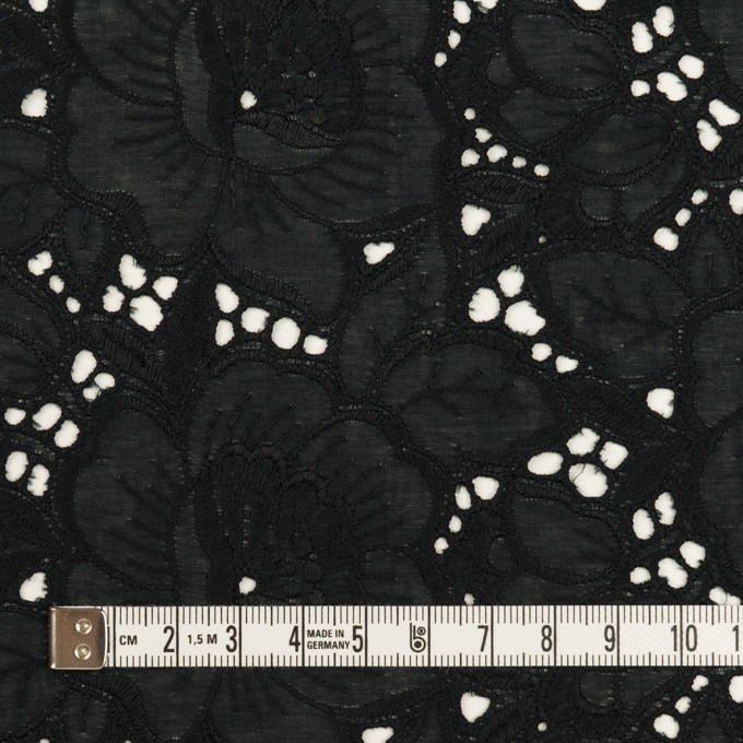 コットン×フラワー(ブラック)×ローン刺繍 イメージ4