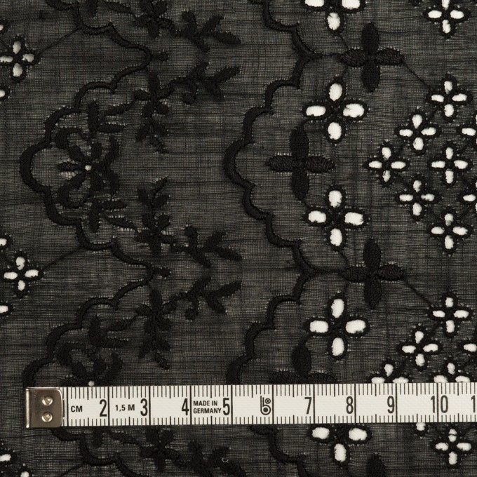 コットン×フラワー(ブラック)×スラブボイル刺繍_全2色 イメージ4